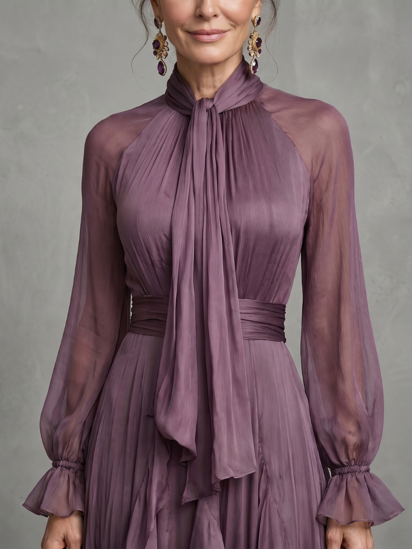 Allison | Tie Neck Ruffle Tiered Maxi Dress