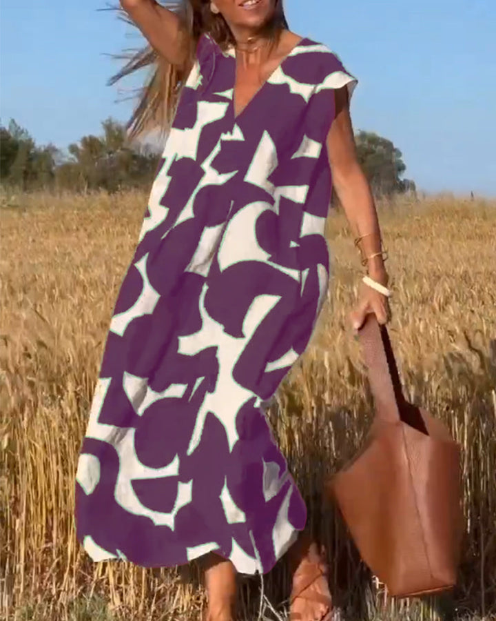 Vivian | Leopard-Print Panel Dress with Puff Sleeves and Striped Shirt