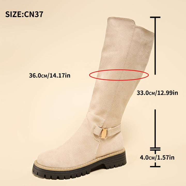Tammy - Low Block Heel Velvet Boots