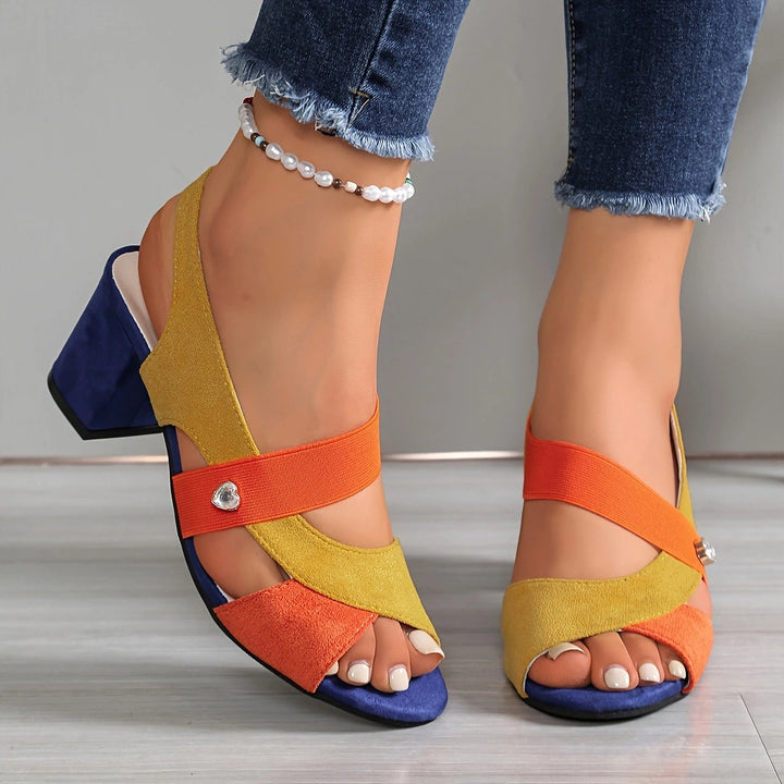 Elara | Comfortable Heels with Crossed Straps