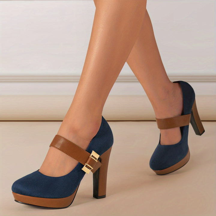 Chantrel - Elegant pumps with square Heels