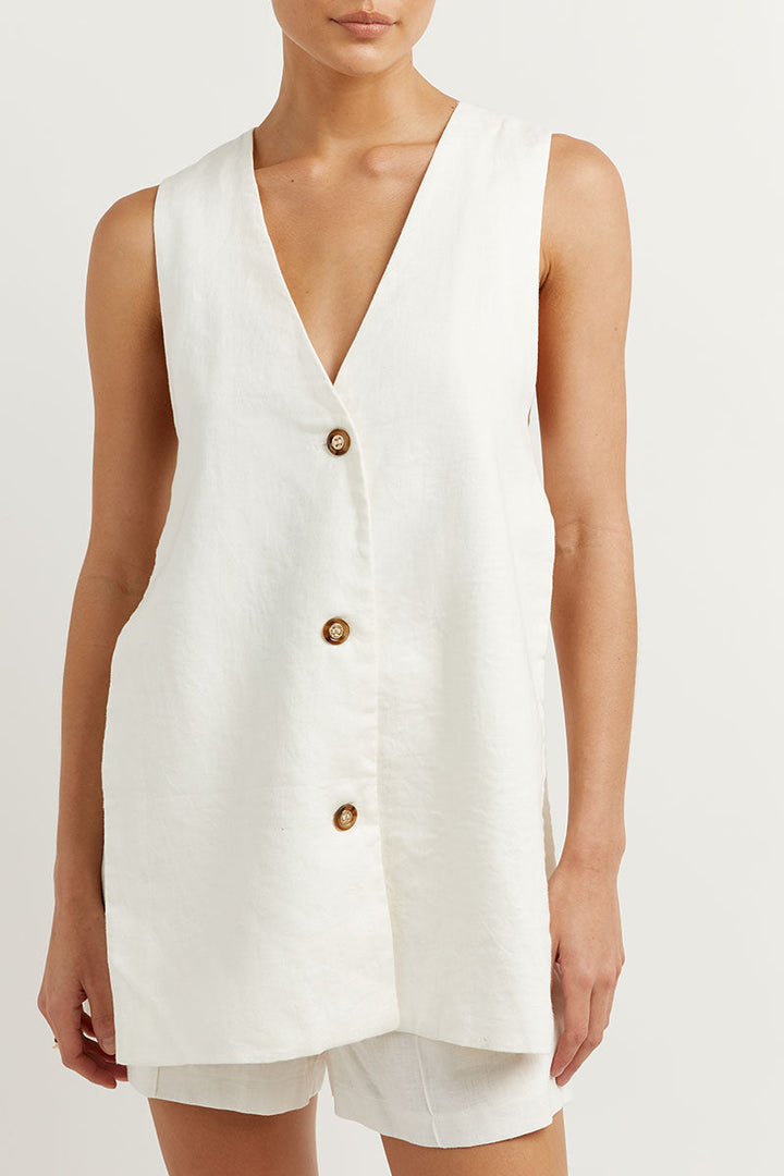 Fiona | Sleeveless Buttoned Set