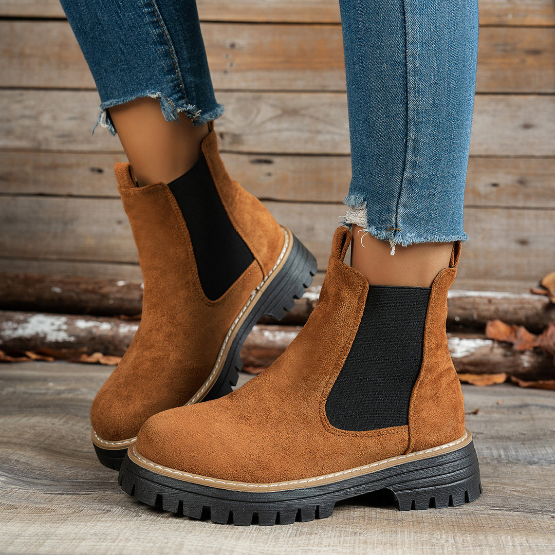 Anya - Anti-Slip Flat Platform Ankle Boots