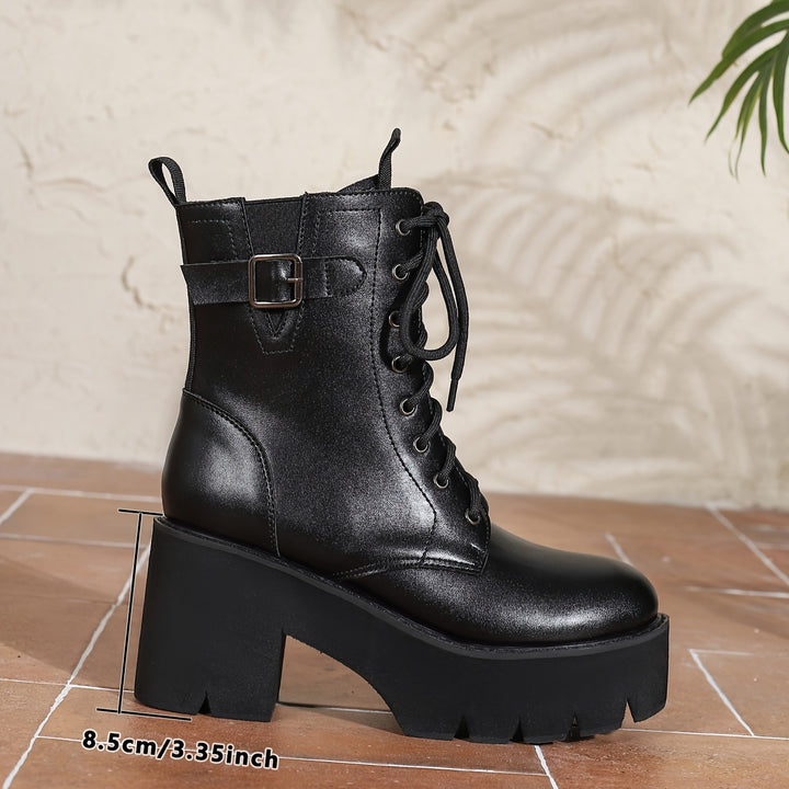 Bo - High Heel Buckle Deail Boots