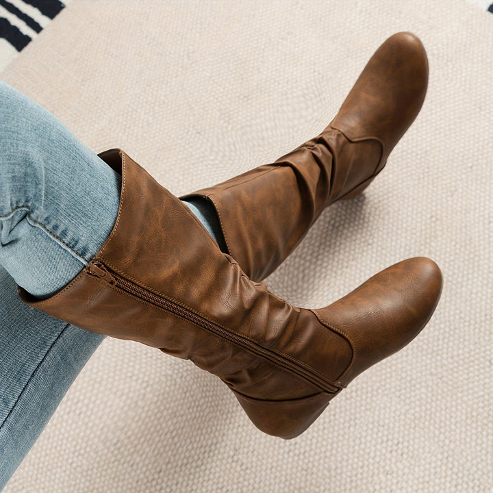 Moniek - Round Toe French Heel Boots
