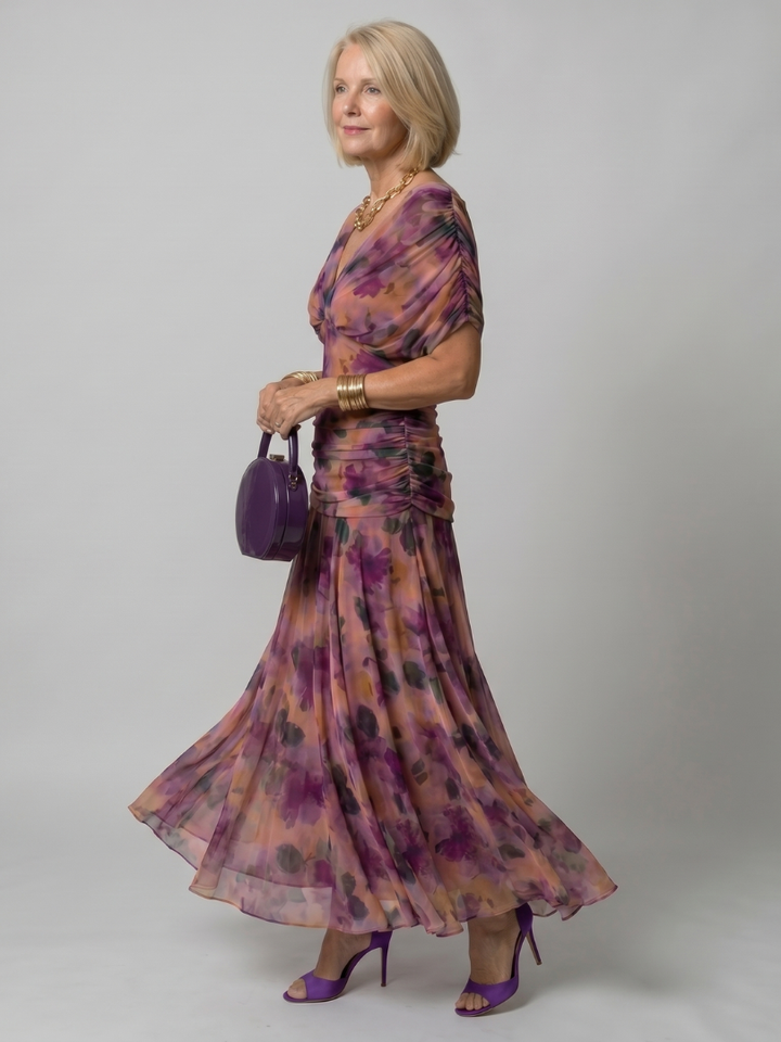 Hannah | Off Shoulder Flow Midi Dress