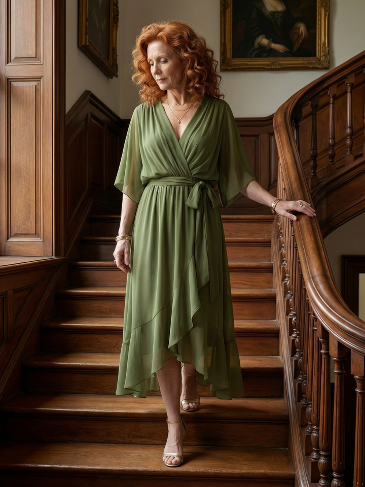 Katherine | Light Drape Midi Dress