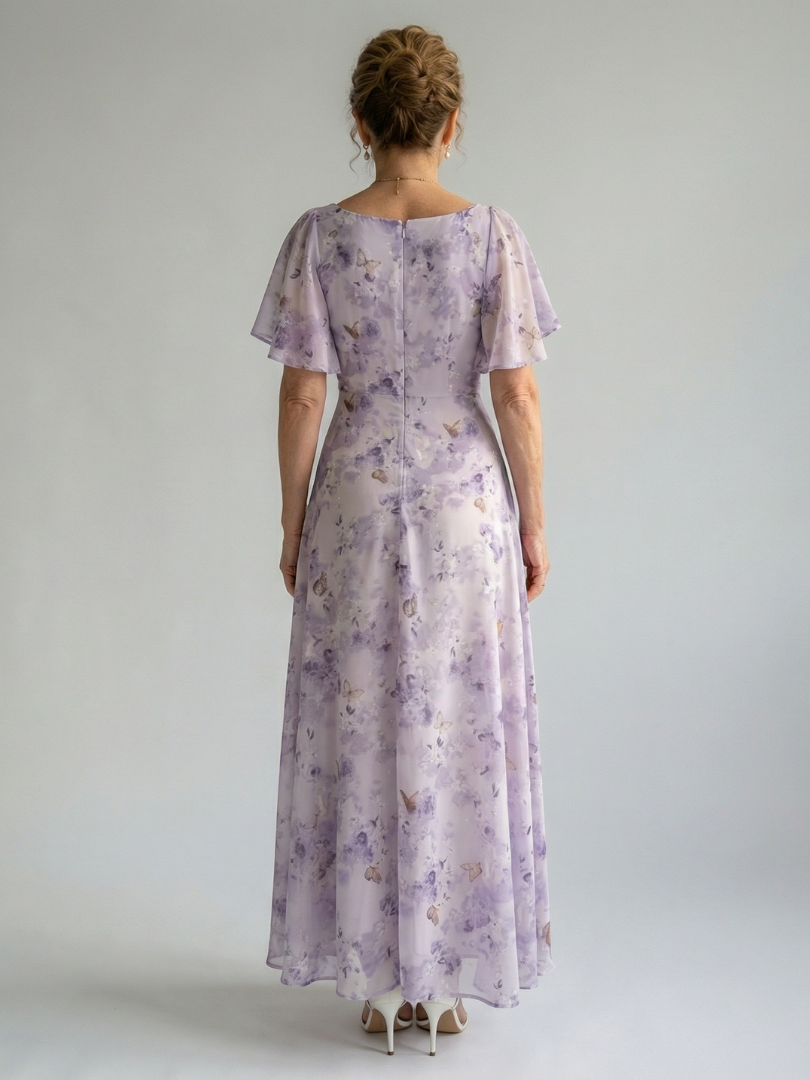 Autumn | Flutter Sleeve Midi Dress