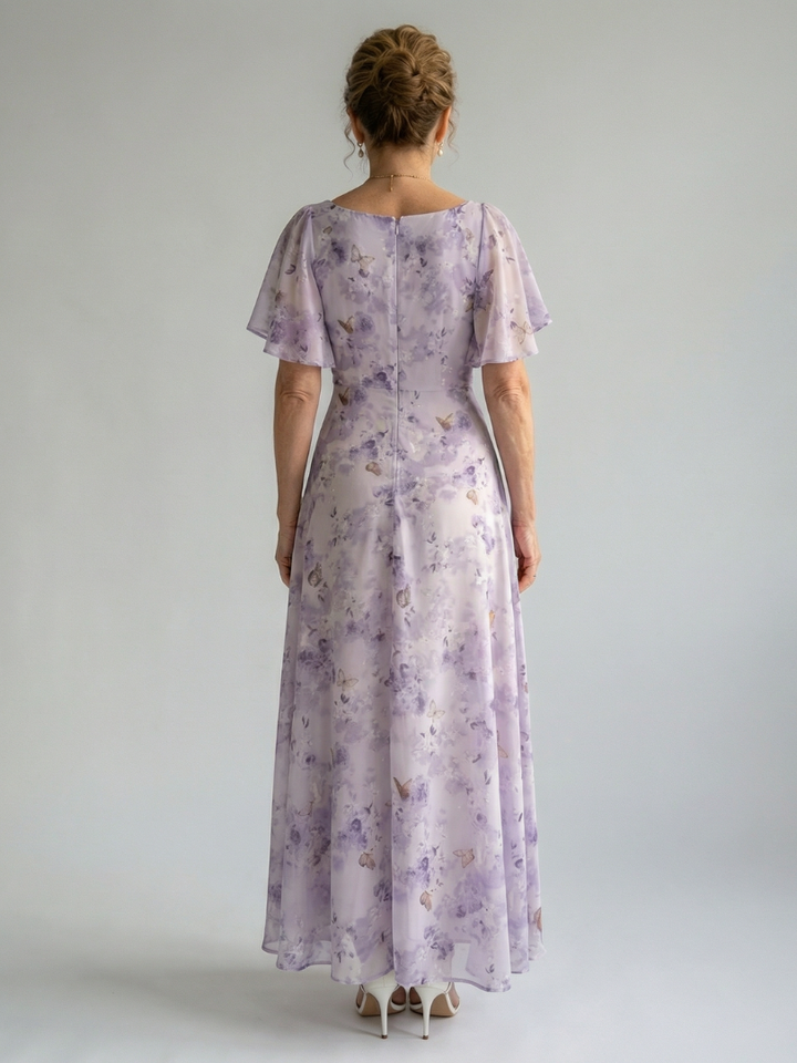 Autumn | Flutter Sleeve Midi Dress
