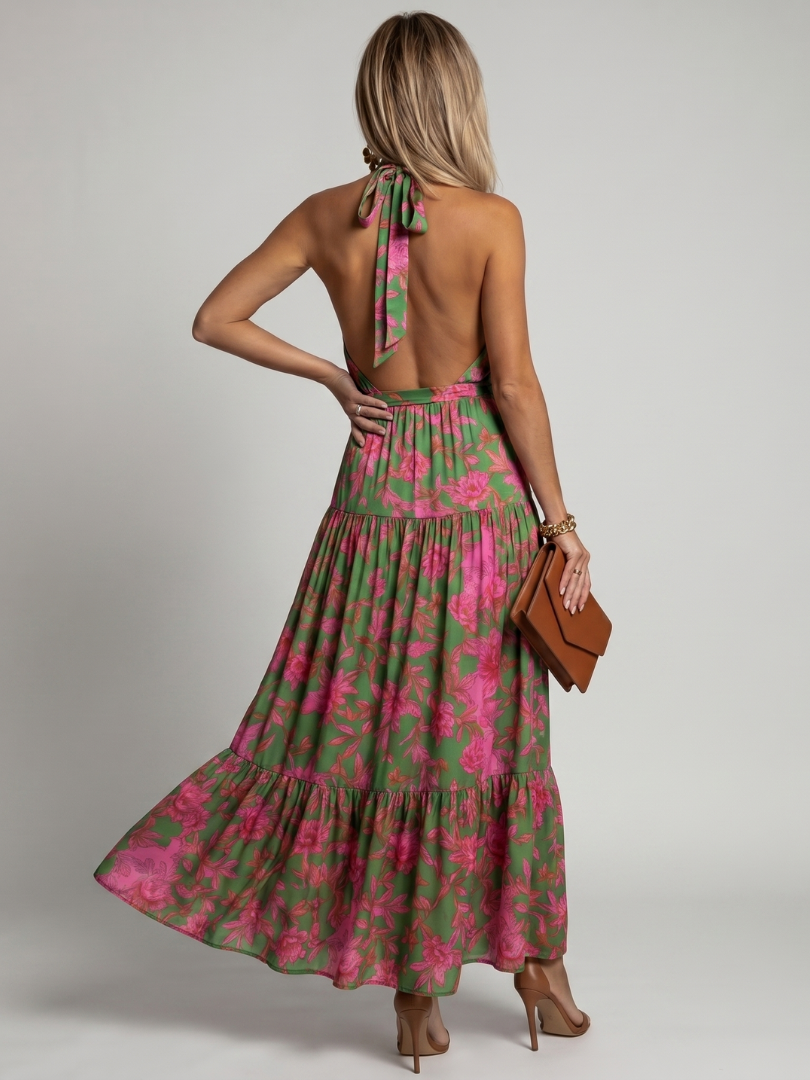 Zoey | Draped Halter Midi Dress
