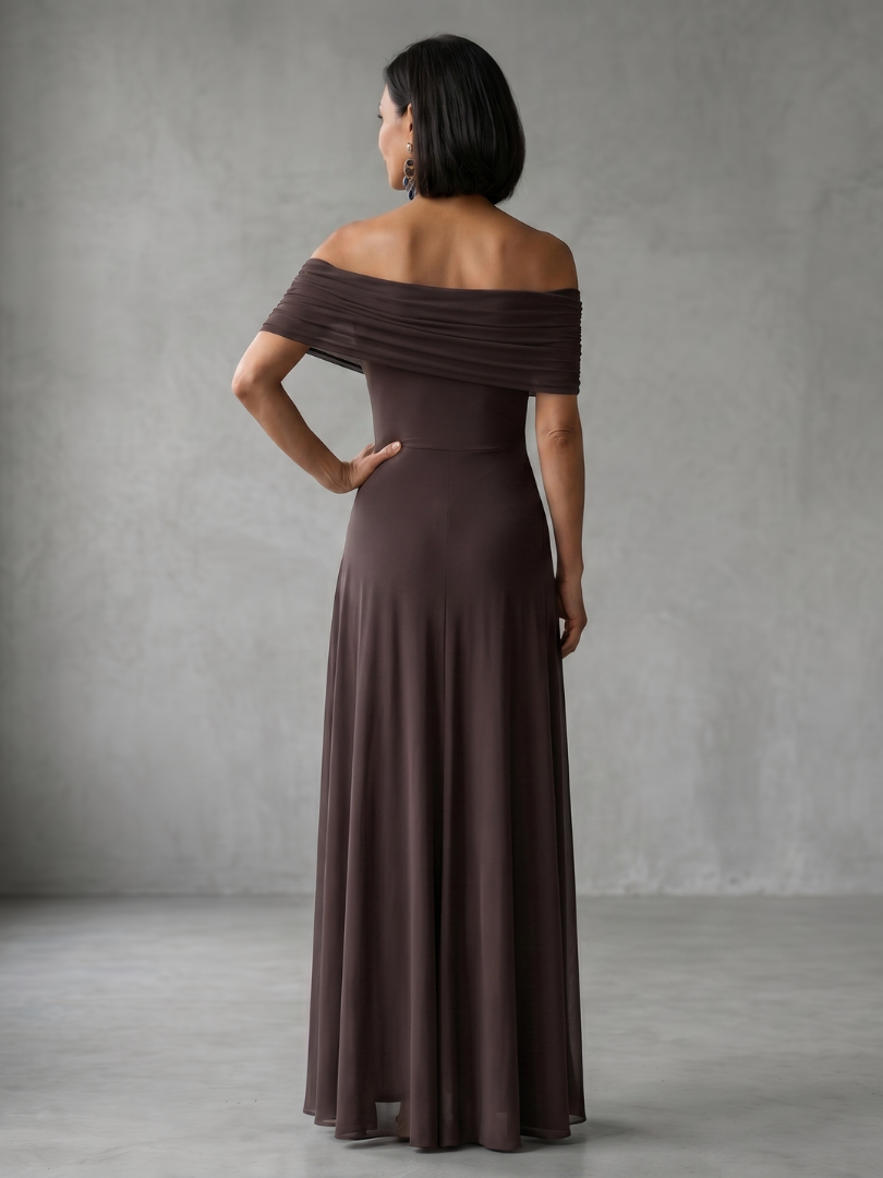 Addison | Off Shoulder Draped Midi Dress