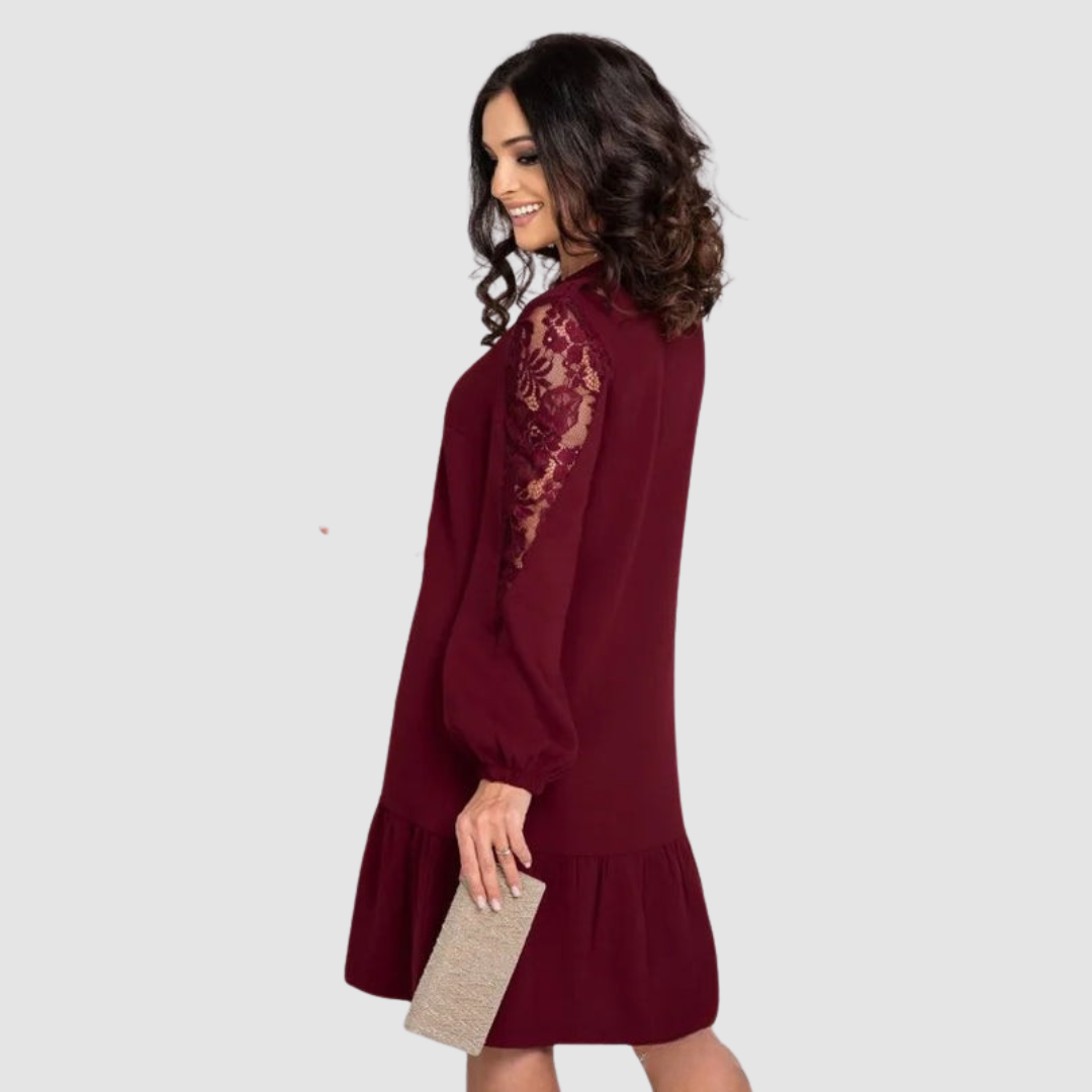 Mina | Elegant Lace Sleeve Midi Dress