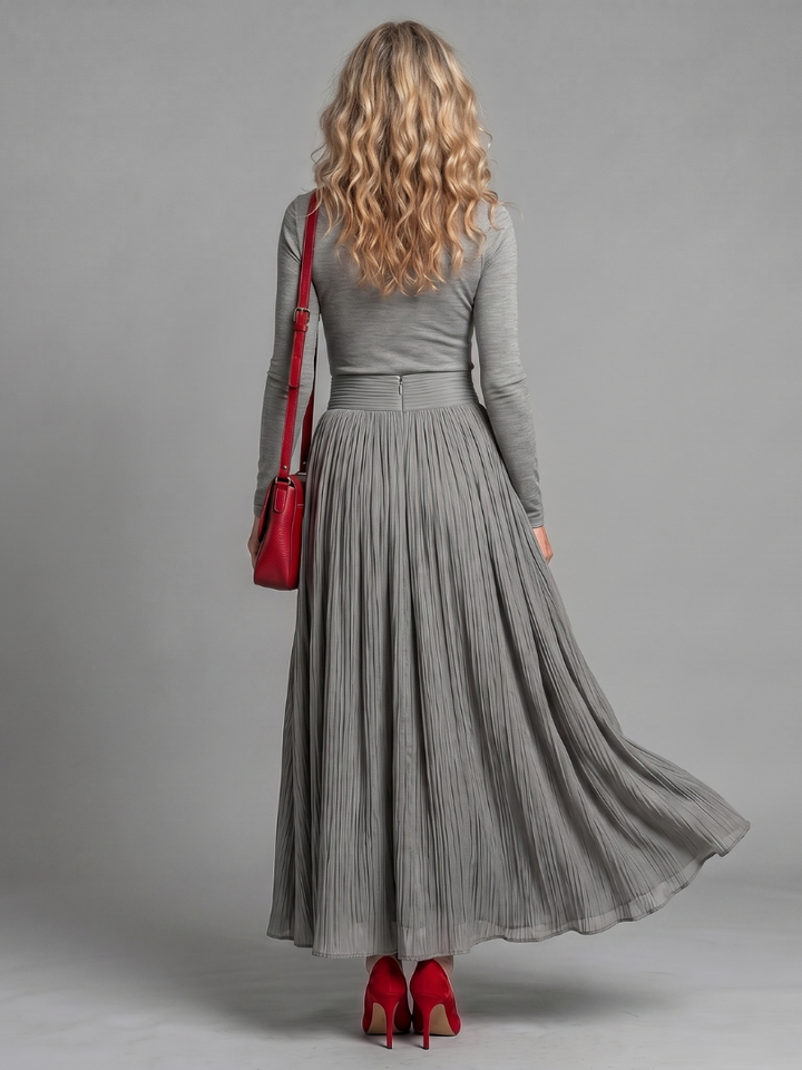Sadie | Long Sleeve Turtleneck Defined Waist Midi Dress