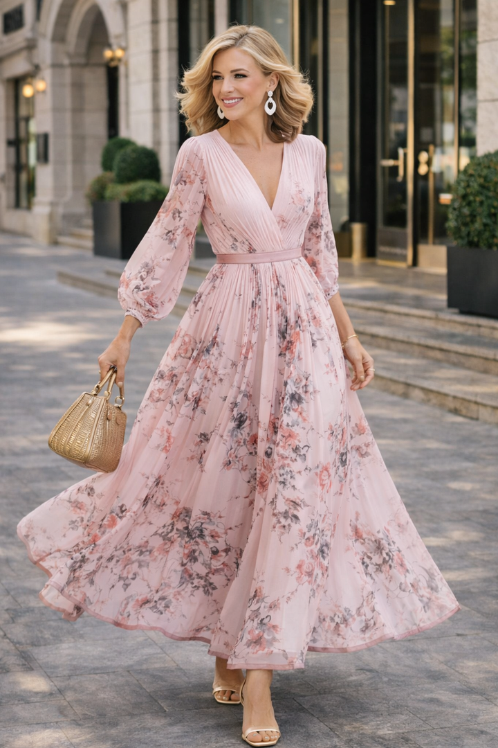 Heike | Floral Sleeveless V-Neck Maxi Dress