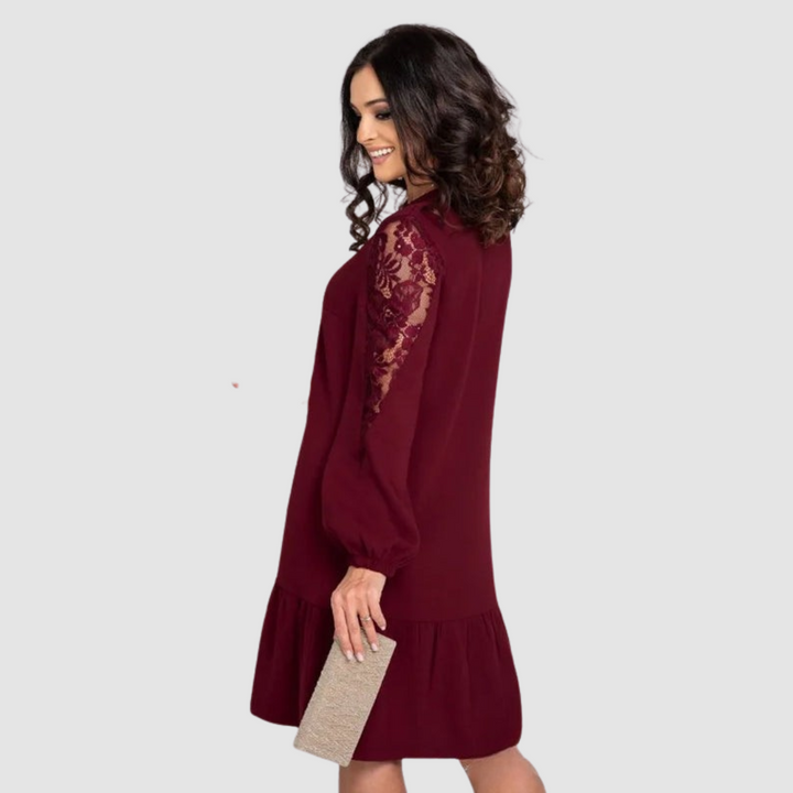 Mina | Elegant Lace Sleeve Midi Dress