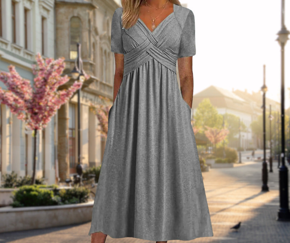 Lauren | Elegant Wrap Silhouette Midi Dress