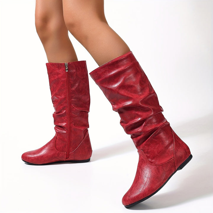 Moniek - Round Toe French Heel Boots
