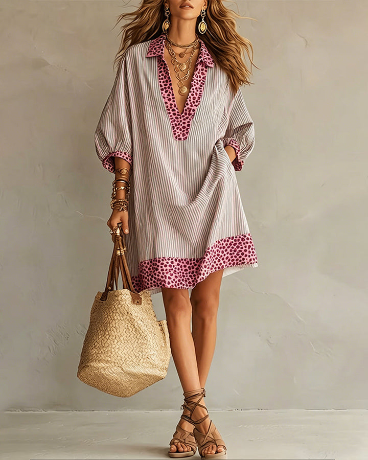 Evana | Printed dress with a V-neck