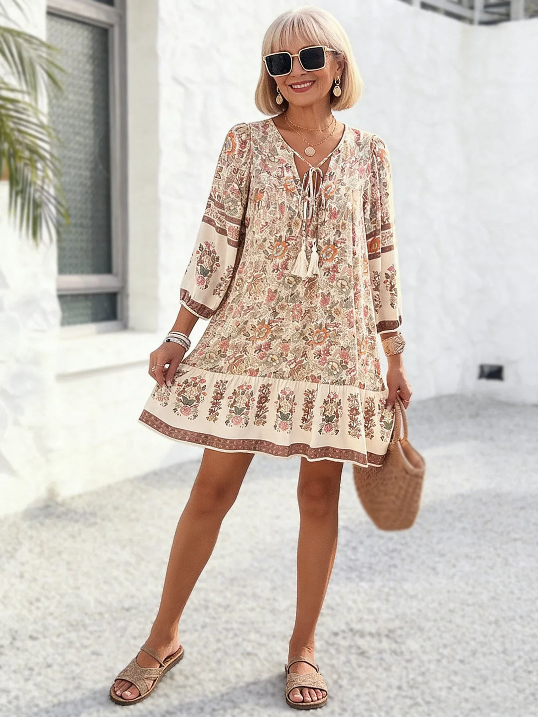 Elara | Bohemian V-Neck Dress