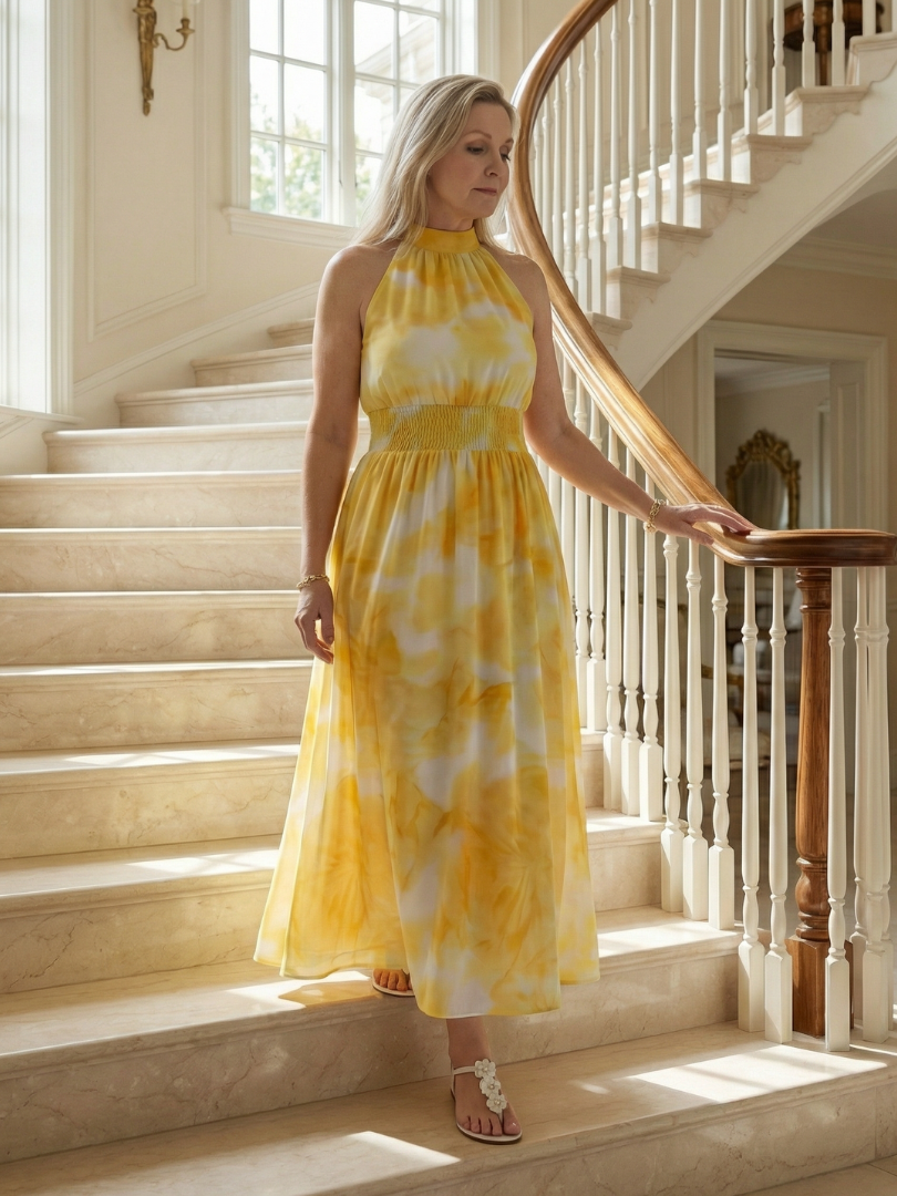 Willow | Gathered Halter Midi Dress