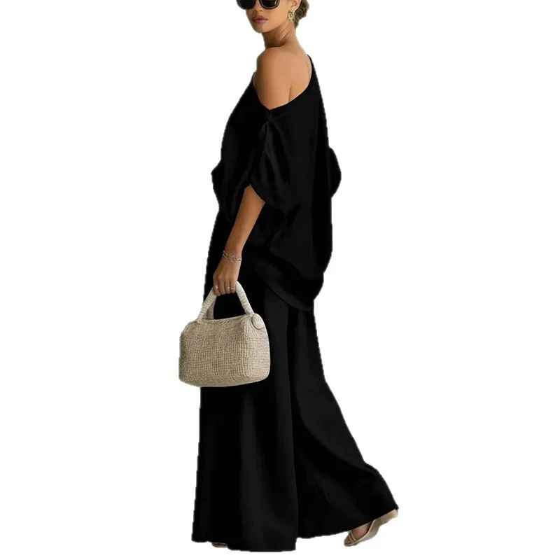 Allison | Soft Off-Shoulder Top and Fitted Pants Set