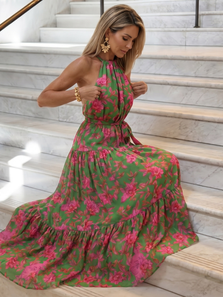 Zoey | Draped Halter Midi Dress