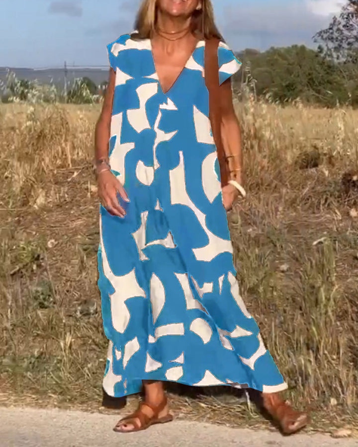 Vivian | Leopard-Print Panel Dress with Puff Sleeves and Striped Shirt