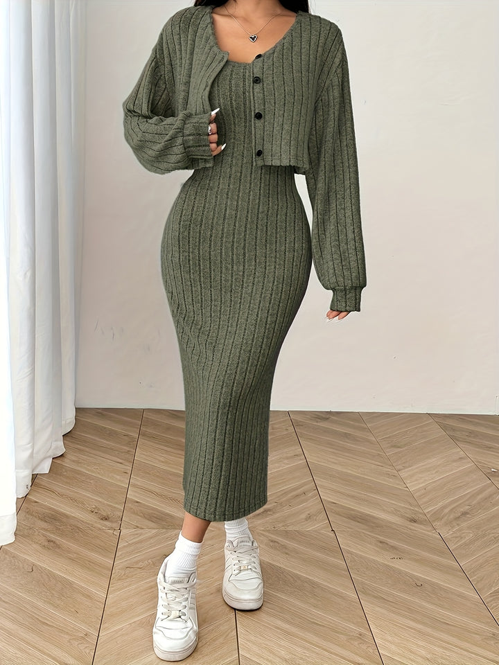 Alexa | Elegante Long Sleeve Top and Jacket Set