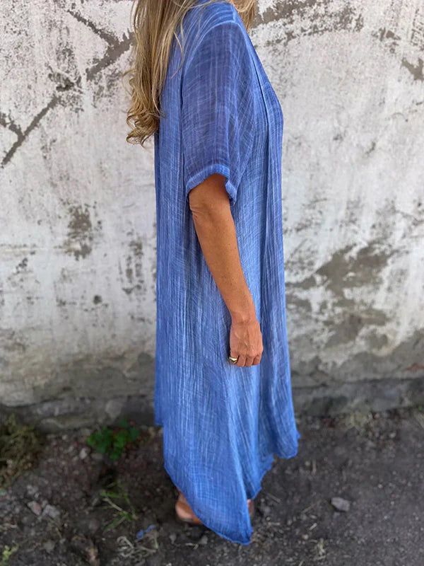 Hannah | Relaxed V-Neck Flowy Maxi Dress