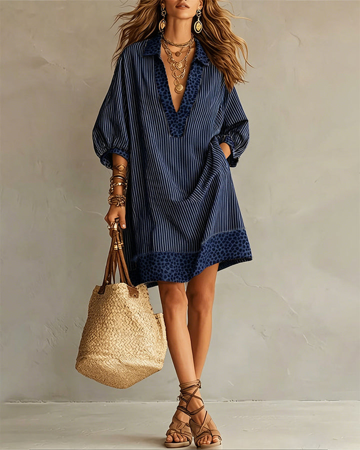 Evana | Printed dress with a V-neck
