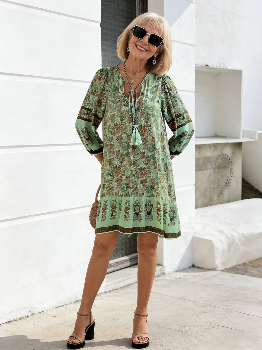 Elara | Bohemian V-Neck Dress