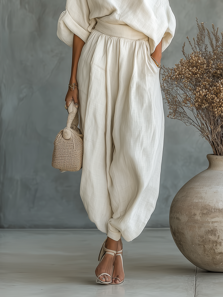 Allison | Soft Off-Shoulder Top and Fitted Pants Set