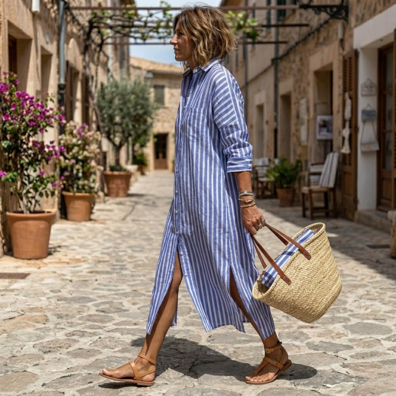 Lace | Elegant Striped Summer Dress