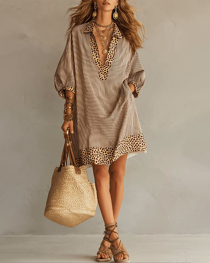 Evana | Printed dress with a V-neck