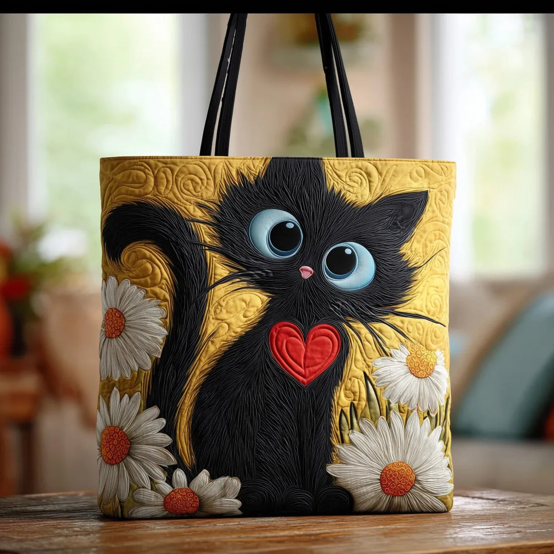 Artisanal Bag | Black Cat with Daisies