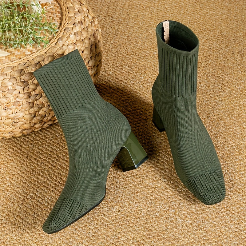 Paulette - Comfortable Knit Ankle Boots
