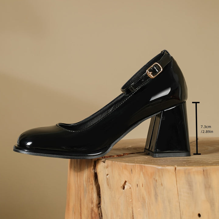 Celeste | Patent Leather Heels with Ankle Strap