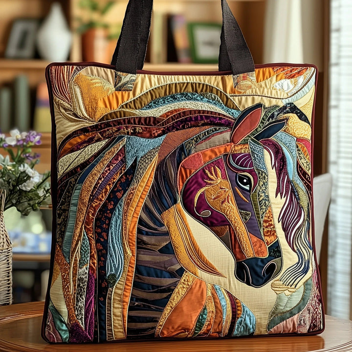Abstract Horse Art | Quilted Tote Bag