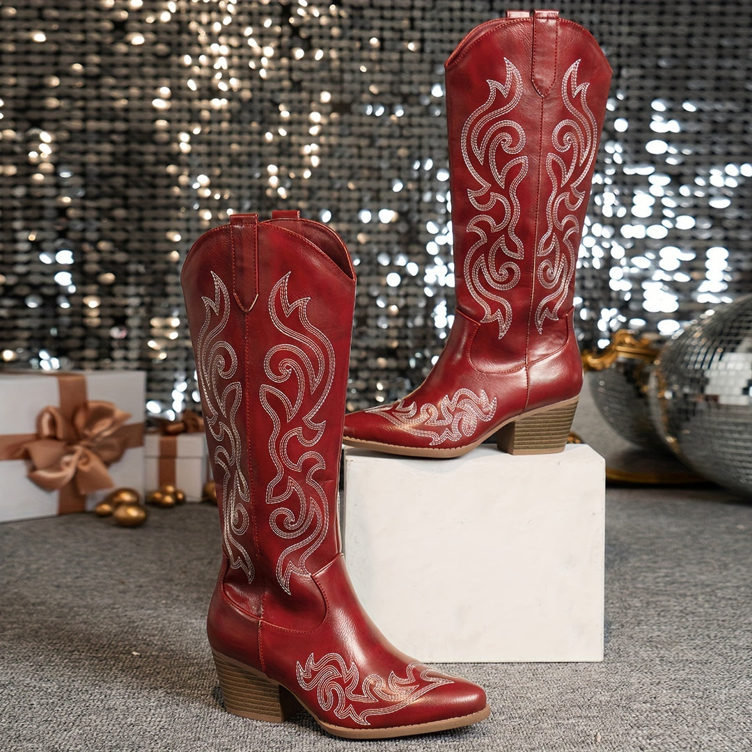 Sharina - Slip-on Retro Cowboy Boots