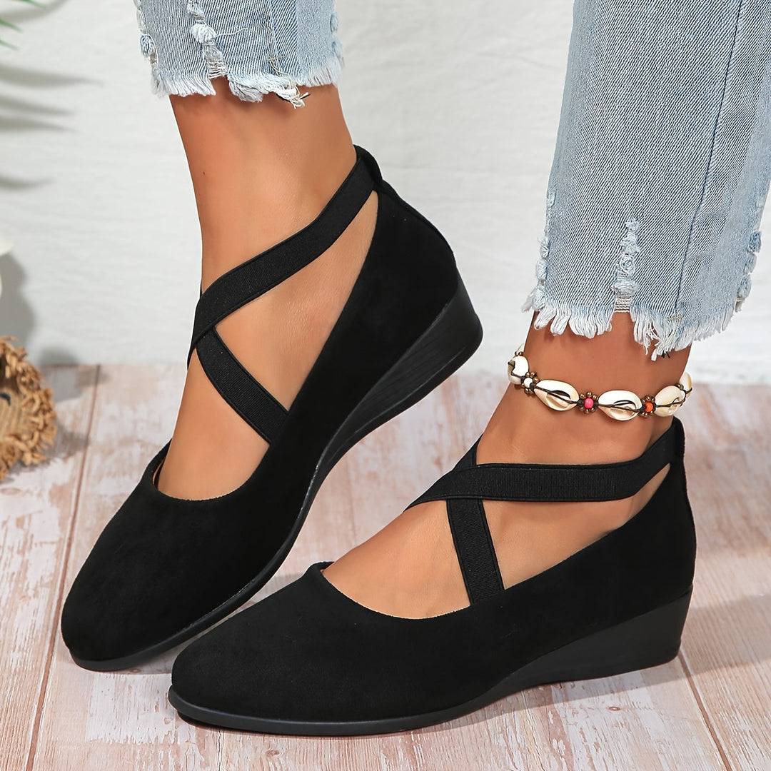Elise - Ballerina Flats with Criss-Cross Straps