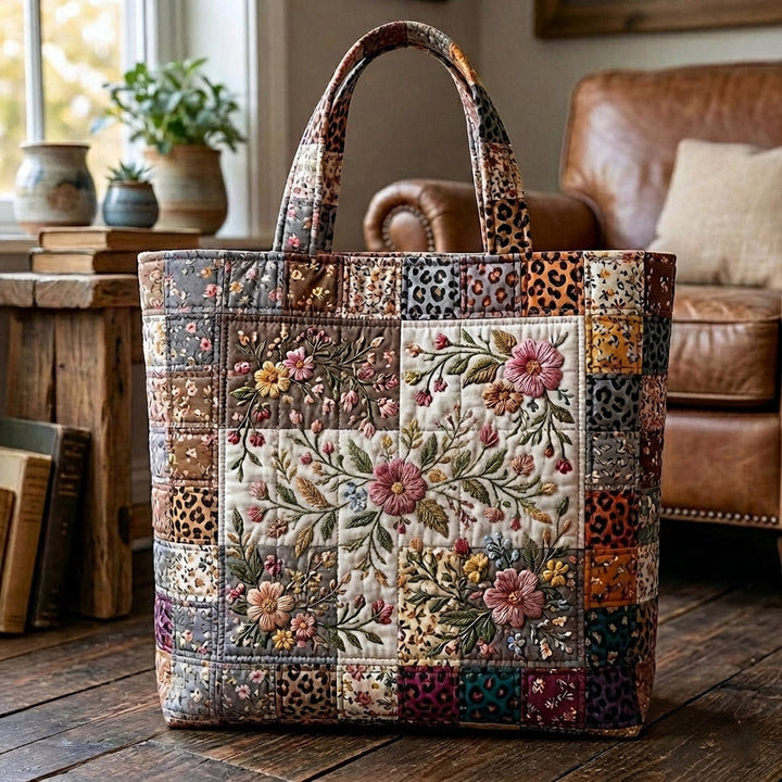 Boho Floral | Quilted Tote Bag