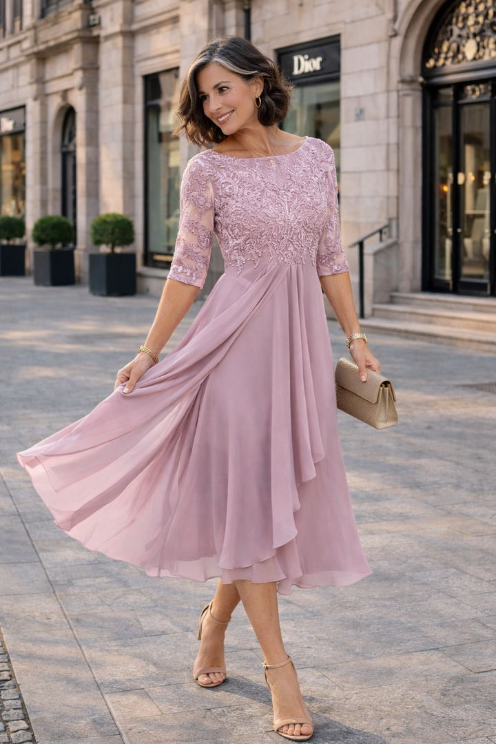 Lea | Elegant Lace Midi Dress