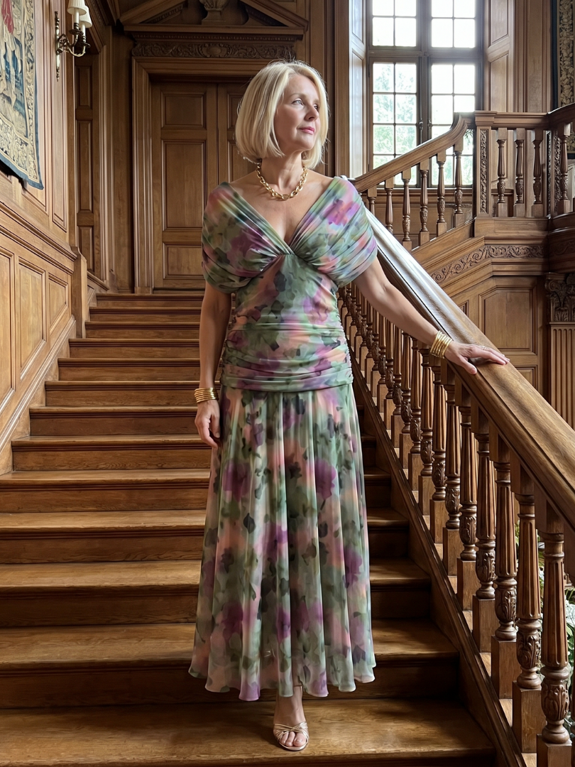 Hannah | Off Shoulder Flow Midi Dress