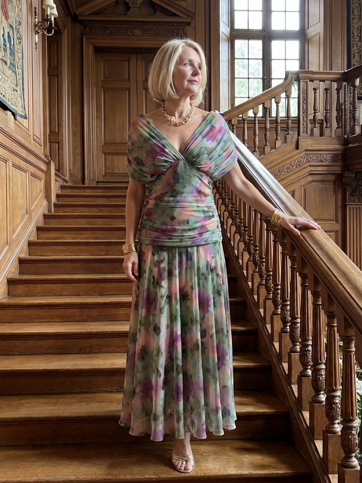 Hannah | Off Shoulder Flow Midi Dress