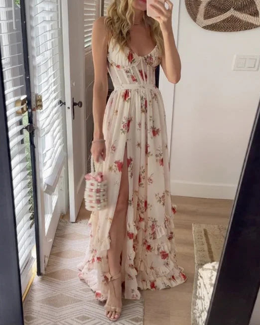 Natalie | Romantic V-Neck Floral Dress