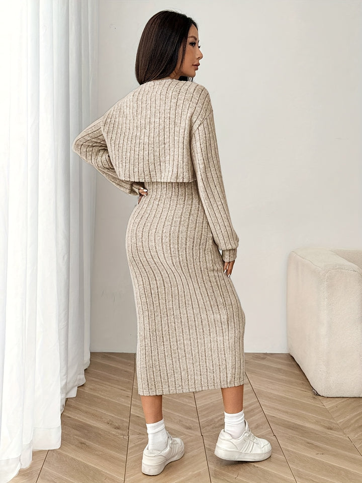 Alexa | Elegante Long Sleeve Top and Jacket Set