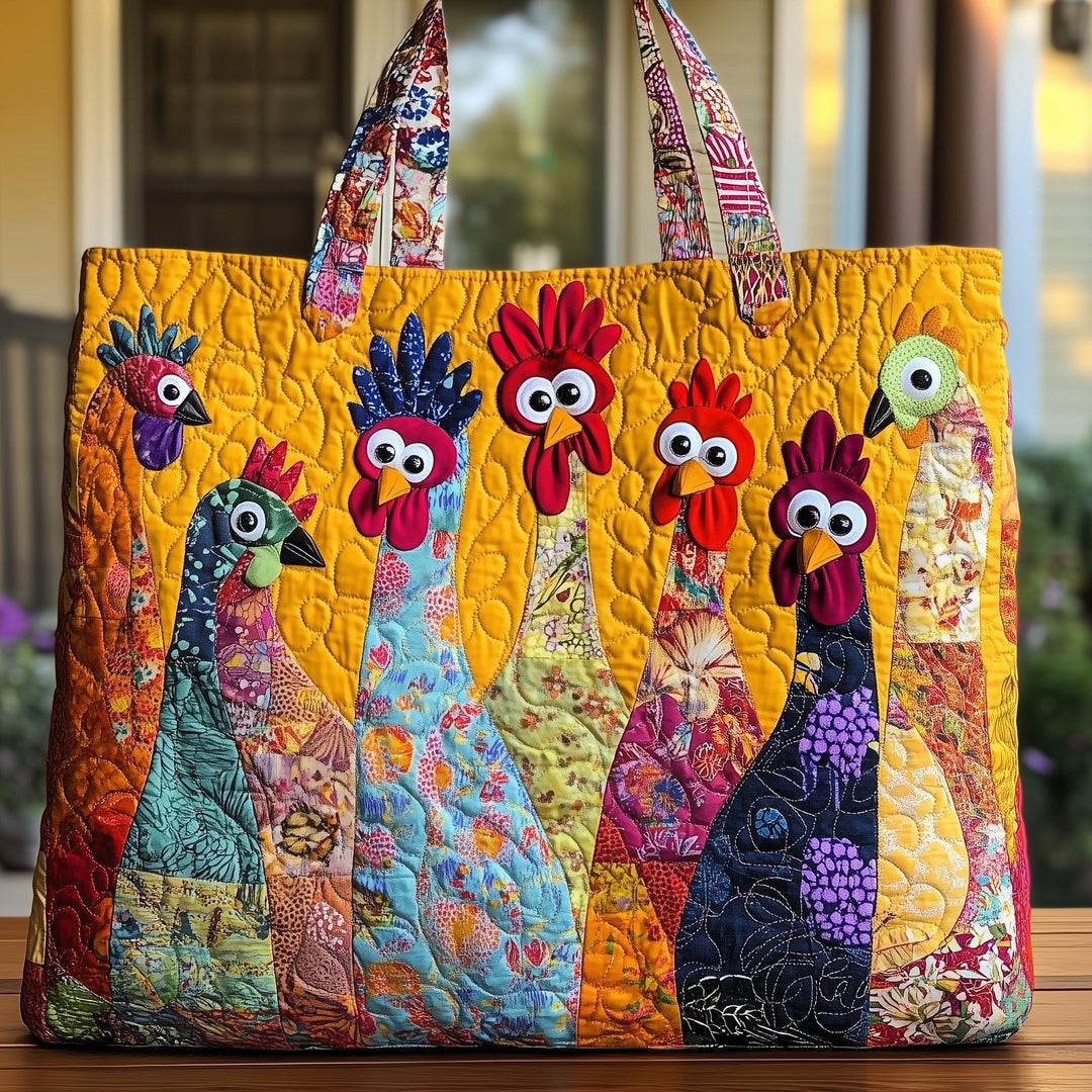 Funky Chicken Crew | Quilted Tote Bag