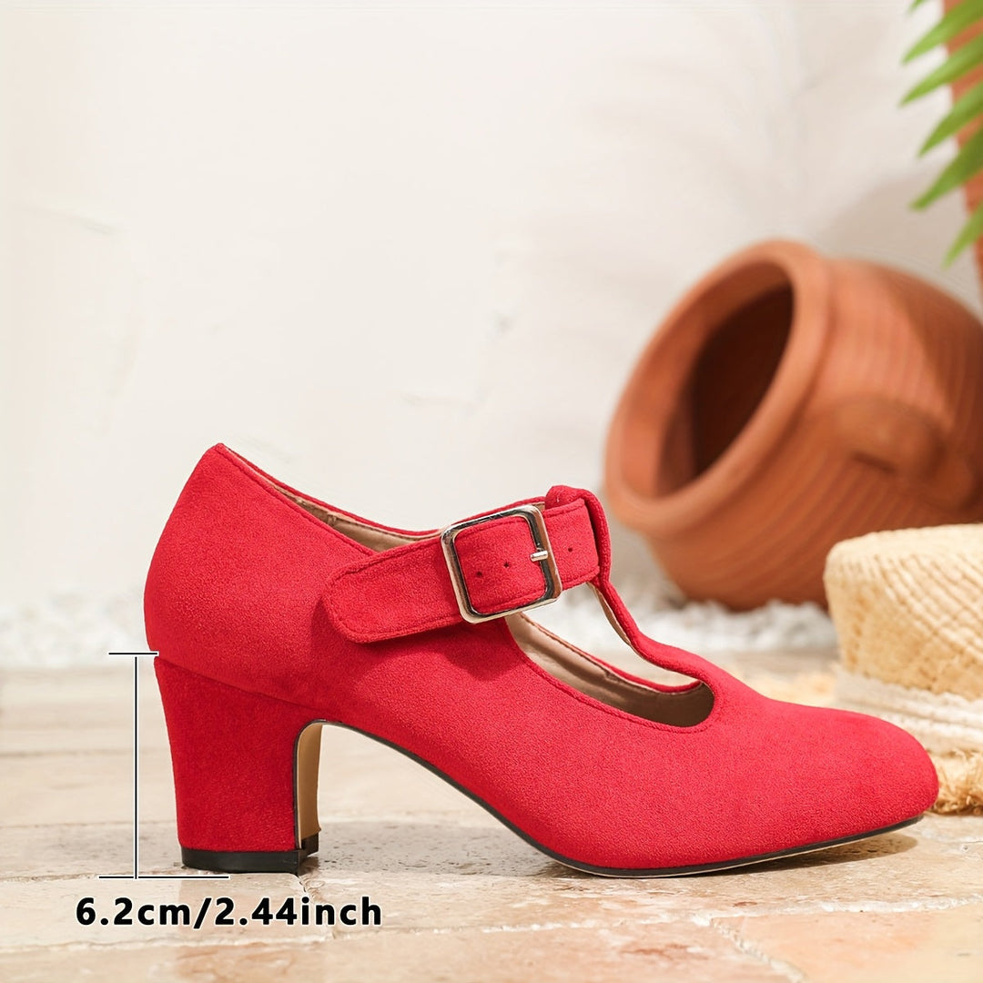 Lola - Velvet Buckle Heels