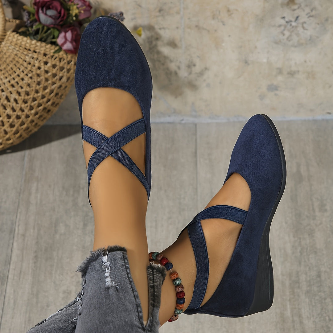 Elise - Ballerina Flats with Criss-Cross Straps