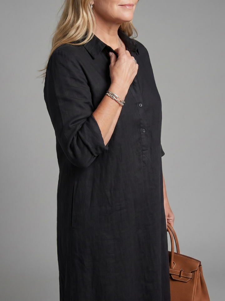 Hazel | Long Sleeve Relaxed Silhouette Maxi Dress